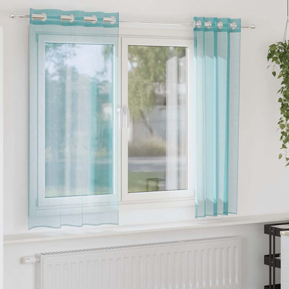 Tende in Voile con Occhielli 2 pz Turchese | homemem39