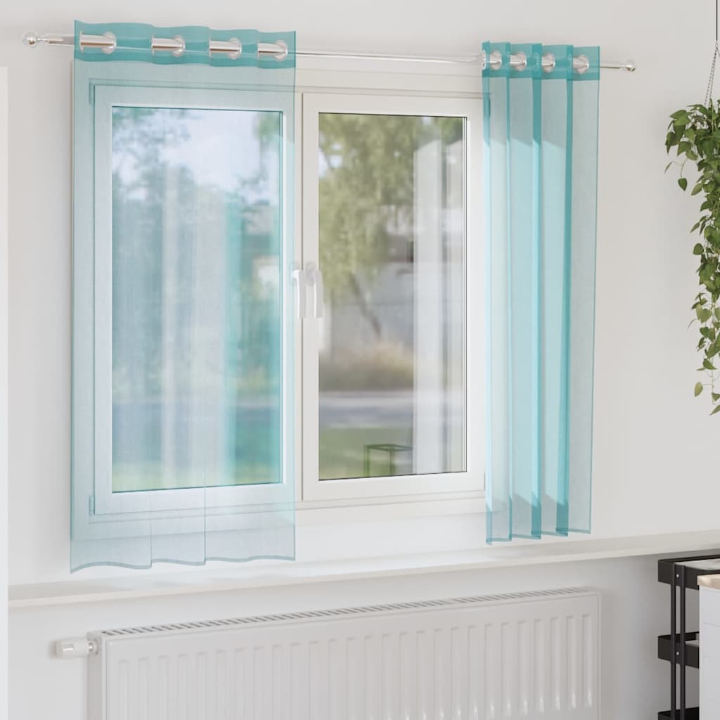 Tende in Voile con Occhielli 2 pz Turchese | homemem39