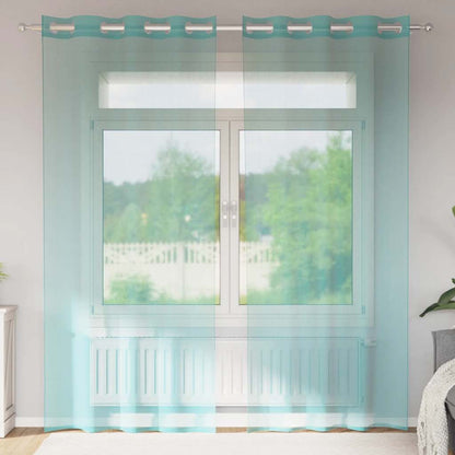 Tende in Voile con Occhielli 2 pz Turchese