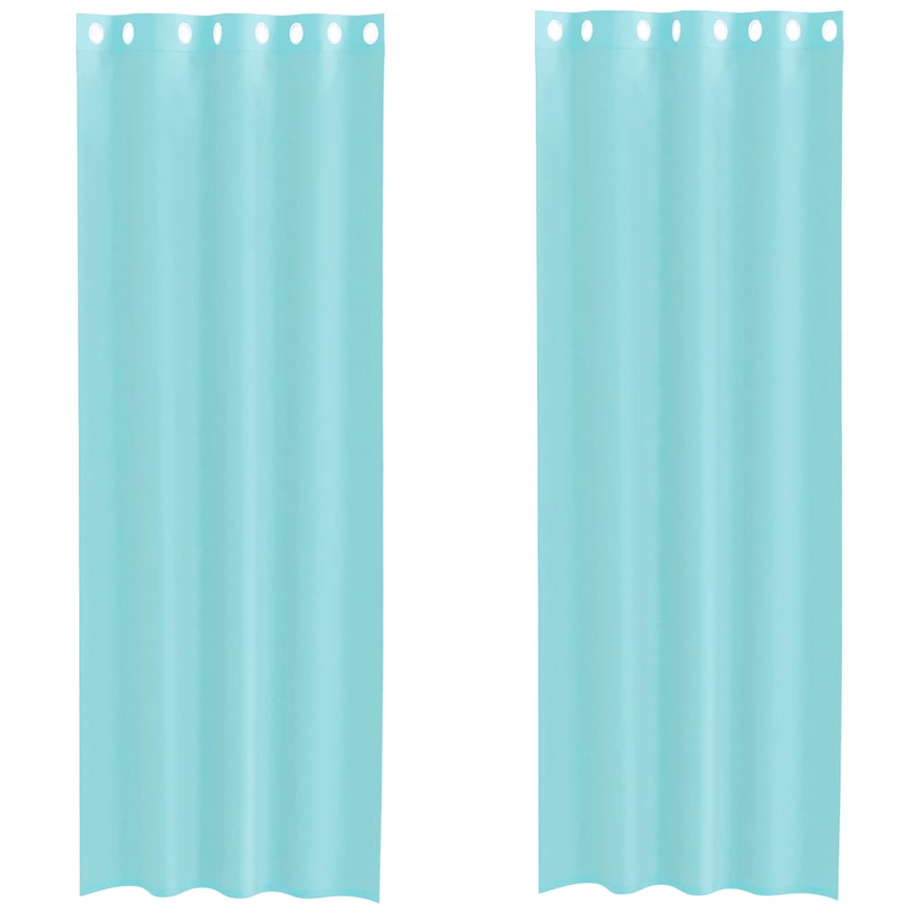Tende in Voile con Occhielli 2 pz Turchese | homemem39