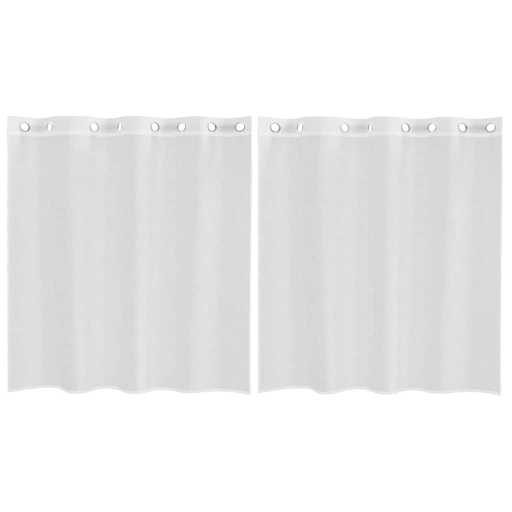 Tende in Voile con Occhielli 2 pz Bianco | homemem39