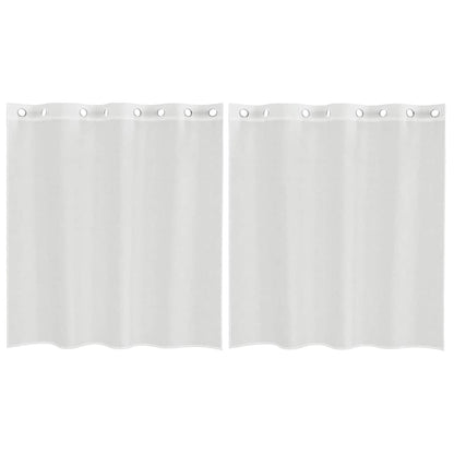 Tende in Voile con Occhielli 2 pz Bianco | homemem39