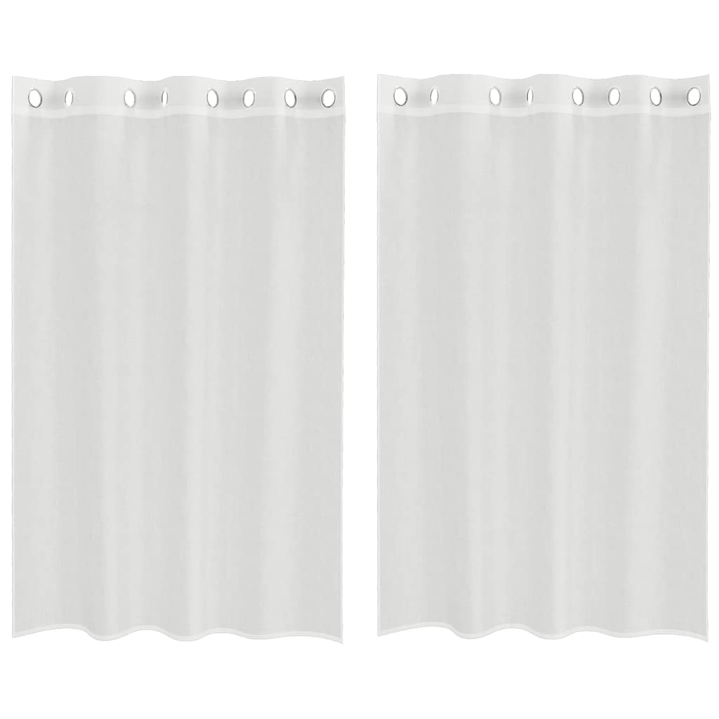 Tende in Voile con Occhielli 2 pz Bianco | homemem39