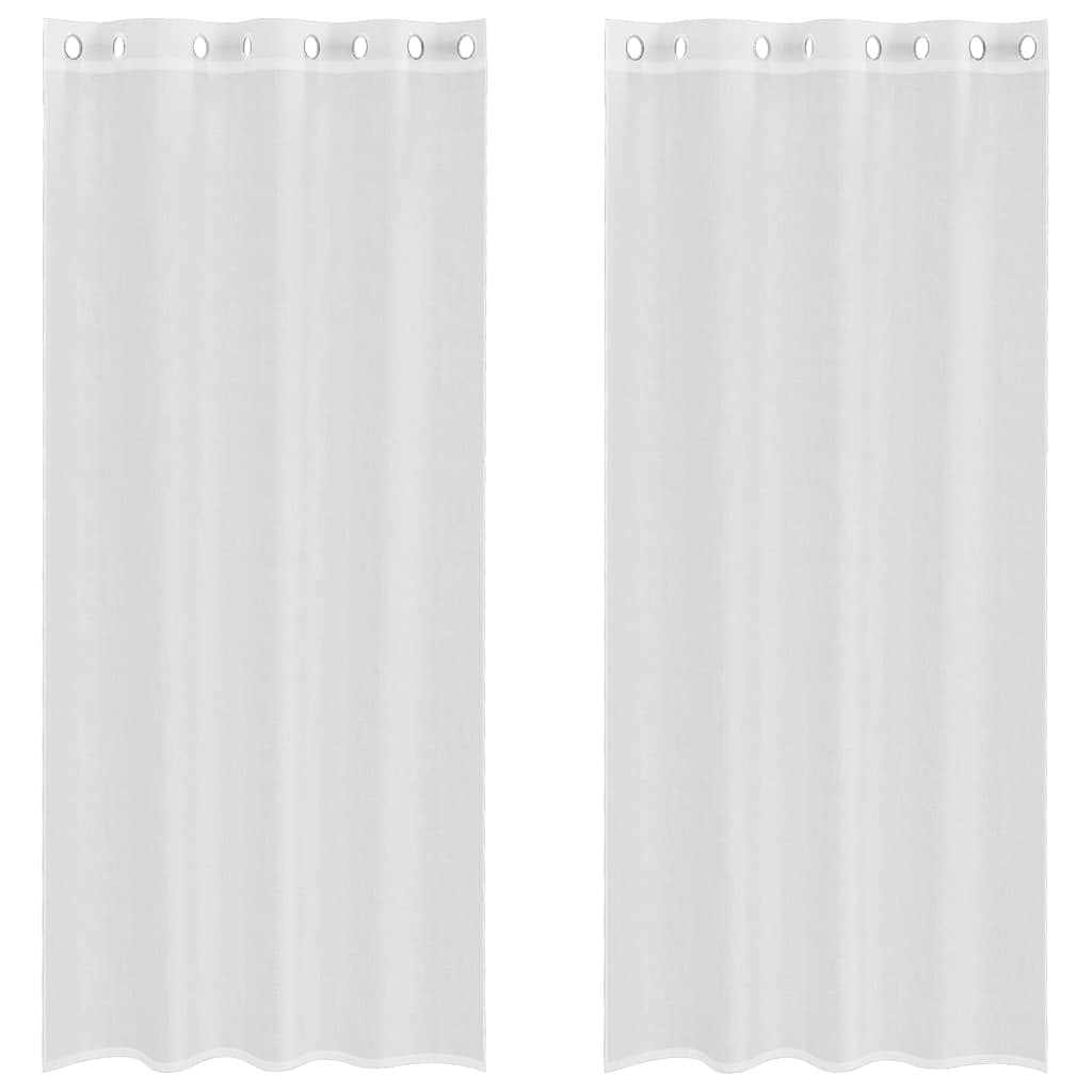 Tende in Voile con Occhielli 2 pz Bianco | homemem39