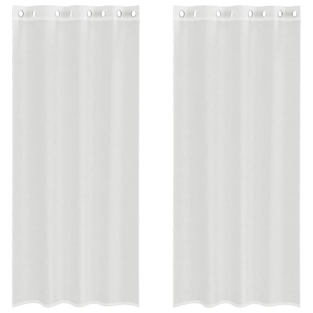 Tende in Voile con Occhielli 2 pz Bianco