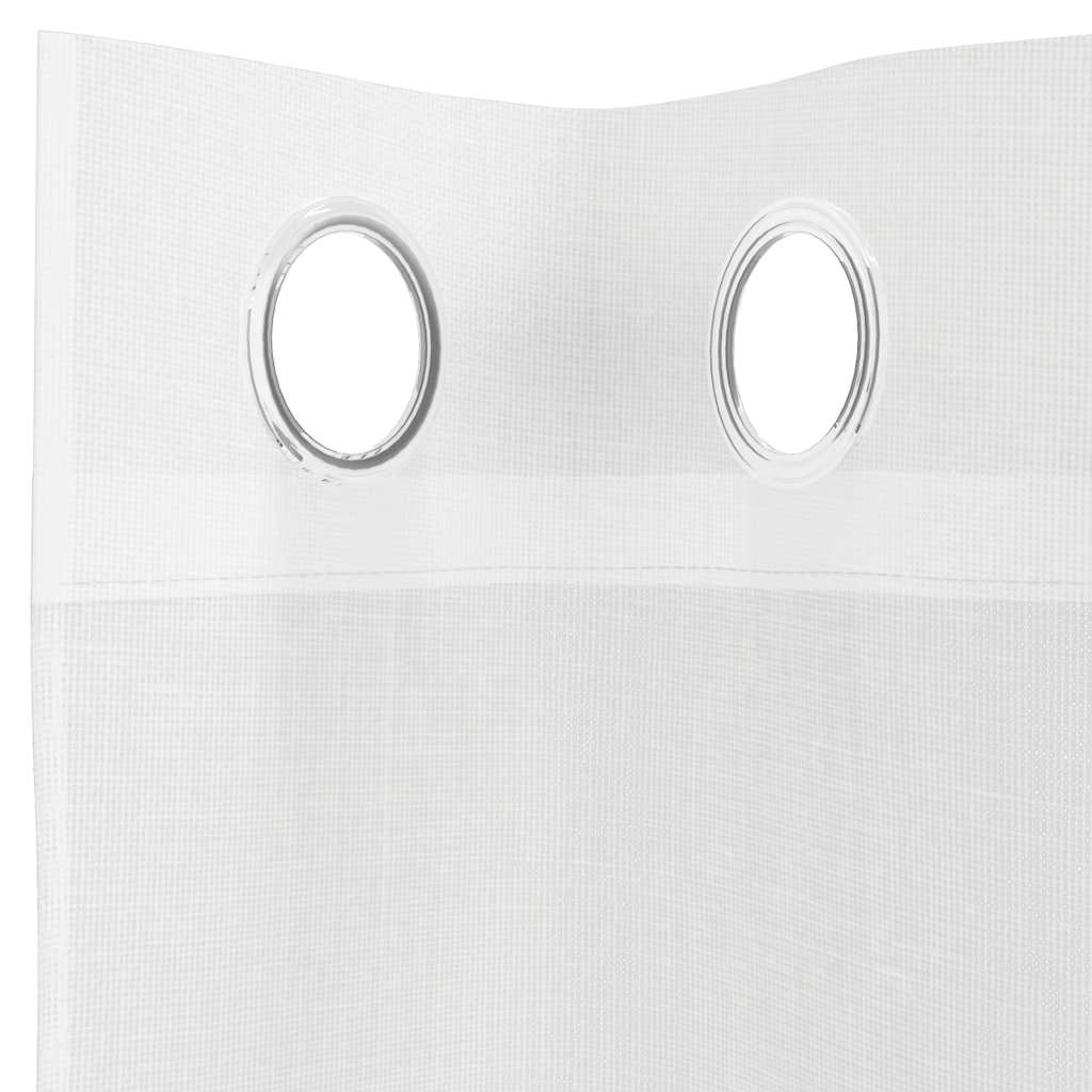 Tende in Voile con Occhielli 2 pz Bianco | homemem39