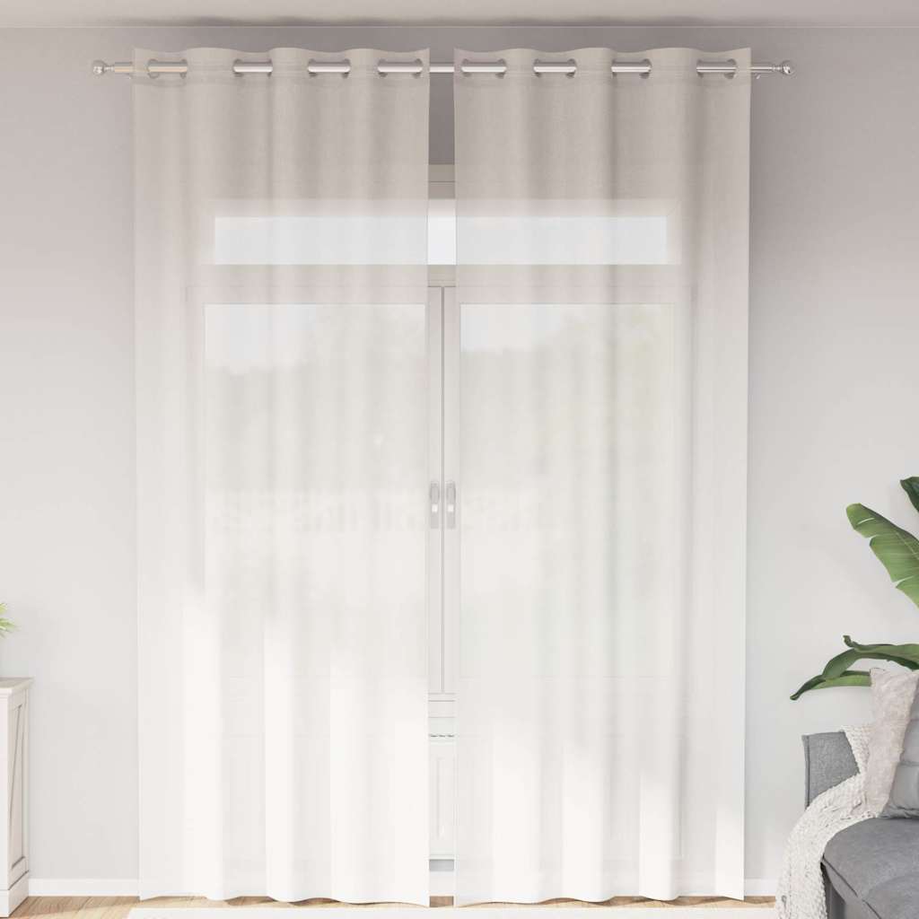 Tende in Voile con Occhielli 2 pz Bianco | homemem39