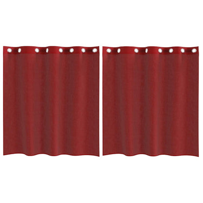 Tende in Voile con Occhielli 2 pz Rosso Vino | homemem39