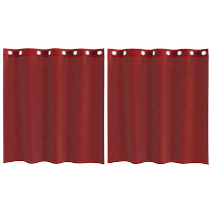 Tende in Voile con Occhielli 2 pz Rosso Vino