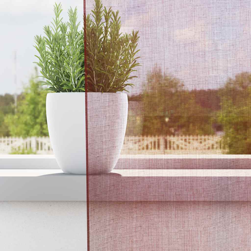 Tende in Voile con Occhielli 2 pz Rosso Vino | homemem39