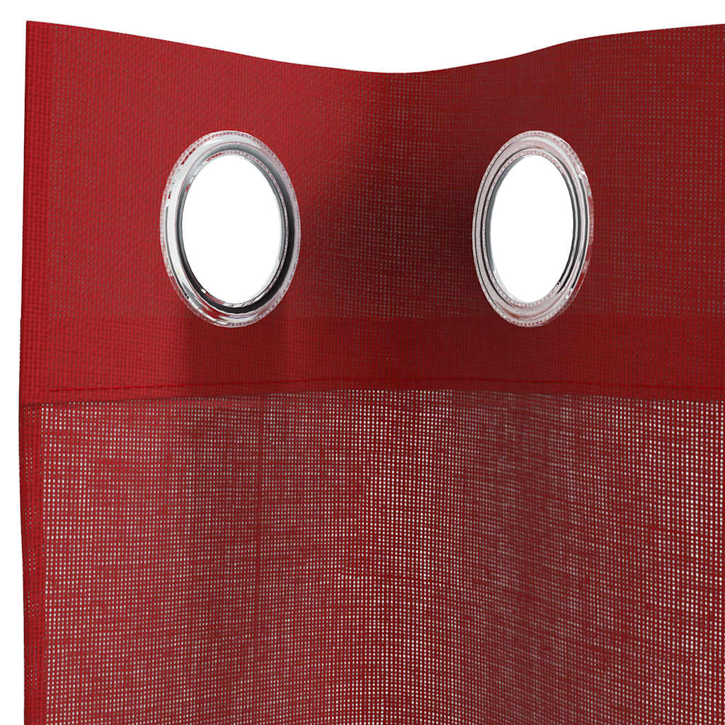 Tende in Voile con Occhielli 2 pz Rosso Vino