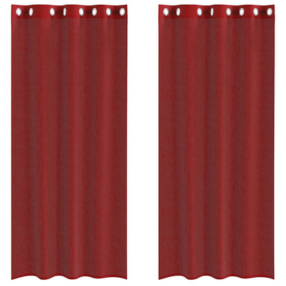Tende in Voile con Occhielli 2 pz Rosso Vino | homemem39