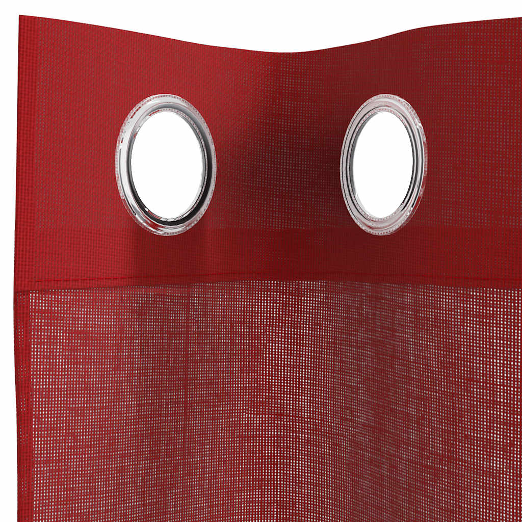 Tende in Voile con Occhielli 2 pz Rosso Vino | homemem39