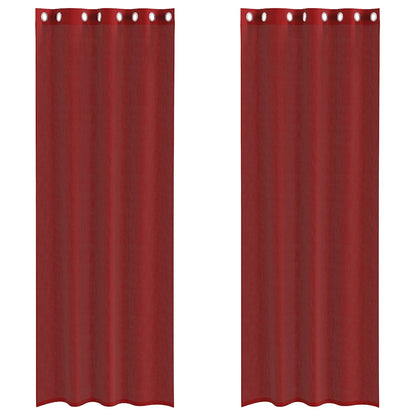 Tende in Voile con Occhielli 2 pz Rosso Vino | homemem39