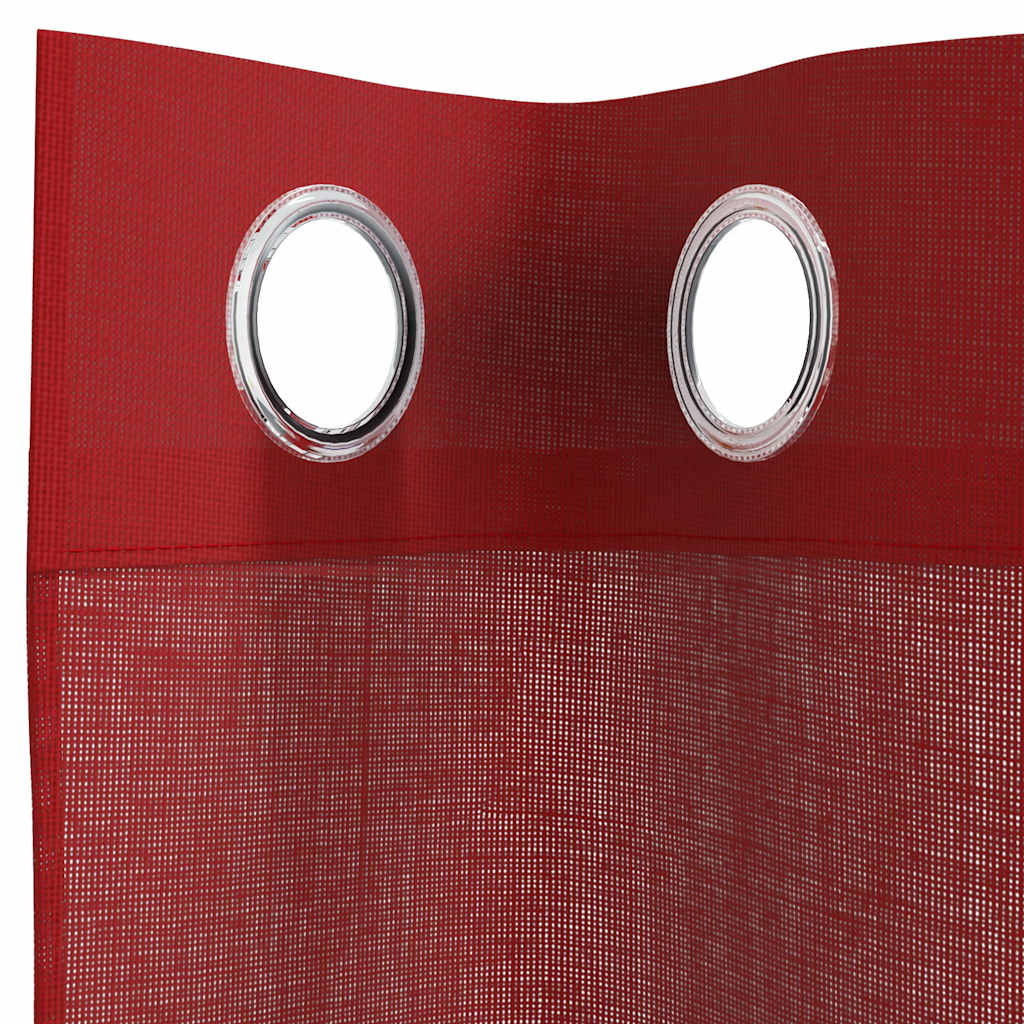 Tende in Voile con Occhielli 2 pz Rosso Vino | homemem39