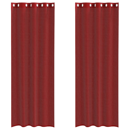 Tende in Voile con Occhielli 2 pz Rosso Vino