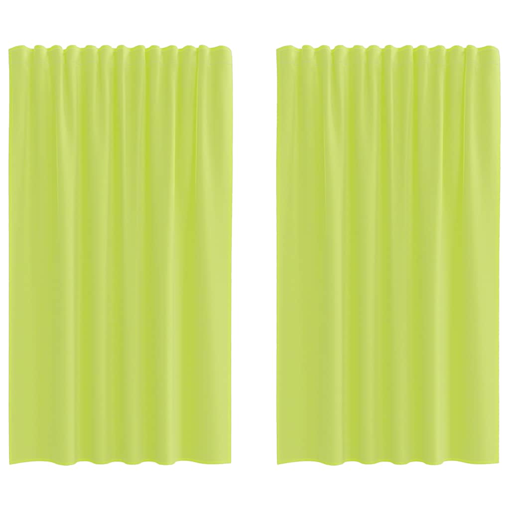 Tende in Voile con Tasche per Aste 2 pz Verde Mela | homemem39