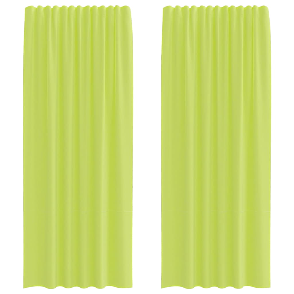 Tende in Voile con Tasche per Aste 2 pz Verde Mela | homemem39
