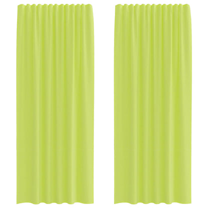 Tende in Voile con Tasche per Aste 2 pz Verde Mela | homemem39