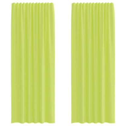Tende in Voile con Tasche per Aste 2 pz Verde Mela | homemem39