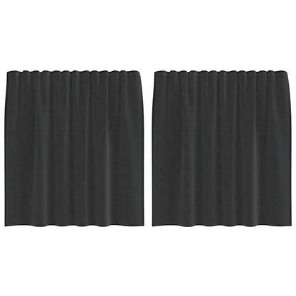 Tende in Voile con Tasche per Aste 2 pz Nero | homemem39