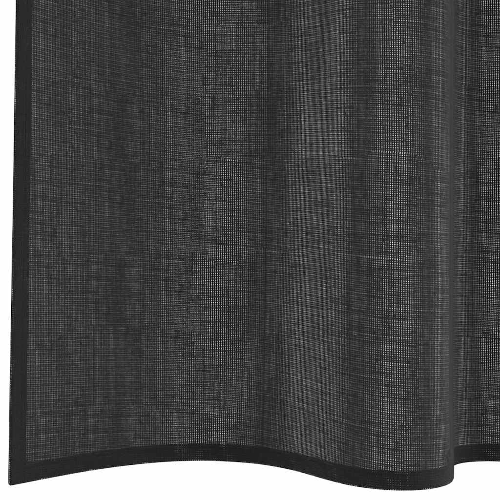 Tende in Voile con Tasche per Aste 2 pz Nero | homemem39