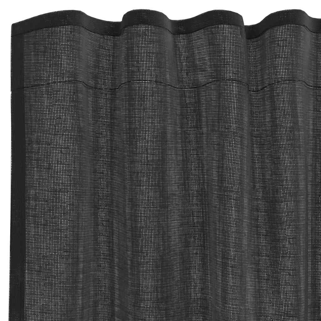 Tende in Voile con Tasche per Aste 2 pz Nero | homemem39
