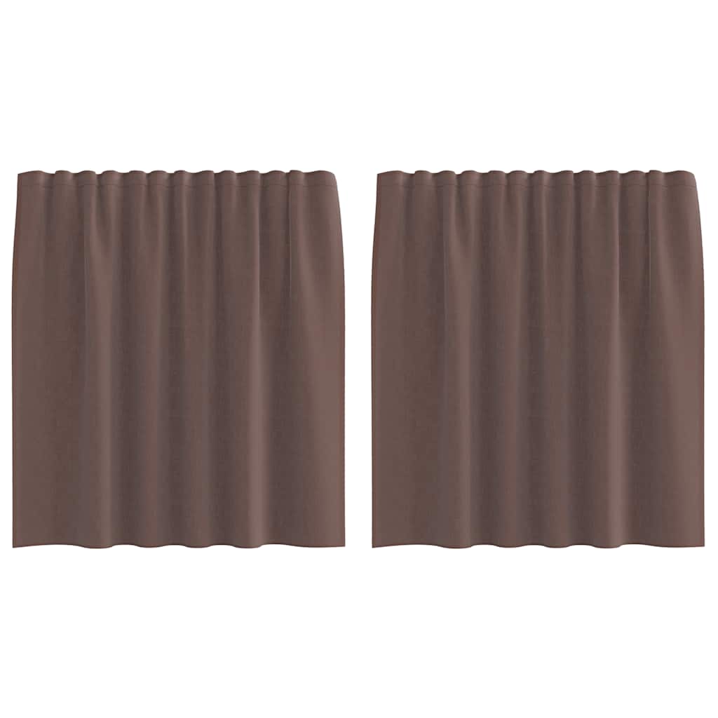 Tende in Voile con Tasche per Aste 2 pz Marrone | homemem39