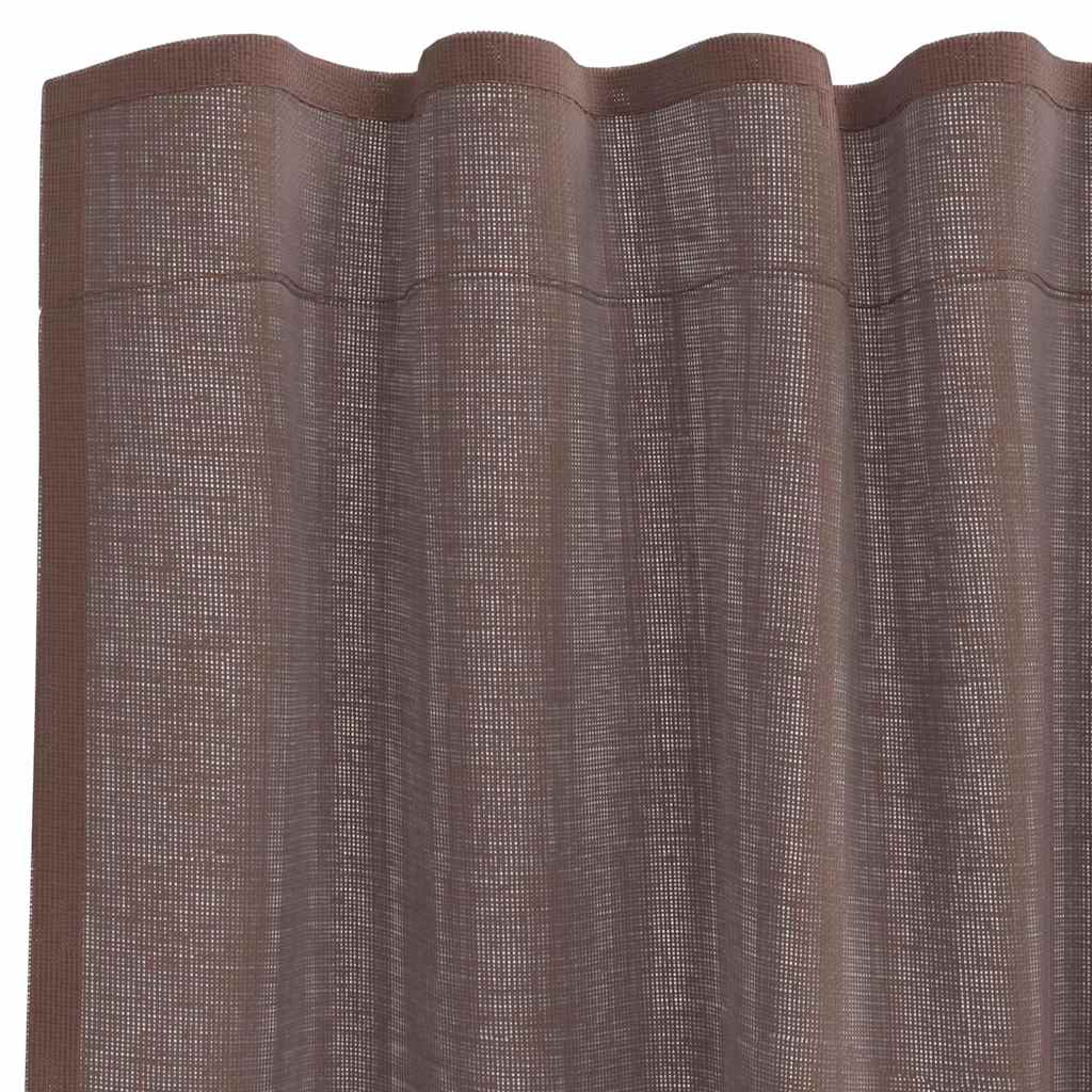 Tende in Voile con Tasche per Aste 2 pz Marrone | homemem39
