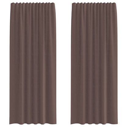 Tende in Voile con Tasche per Aste 2 pz Marrone | homemem39