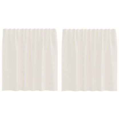 Tende in Voile con Tasche per Aste 2 pz Crema