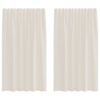 Tende in Voile con Tasche per Aste 2 pz Crema | homemem39