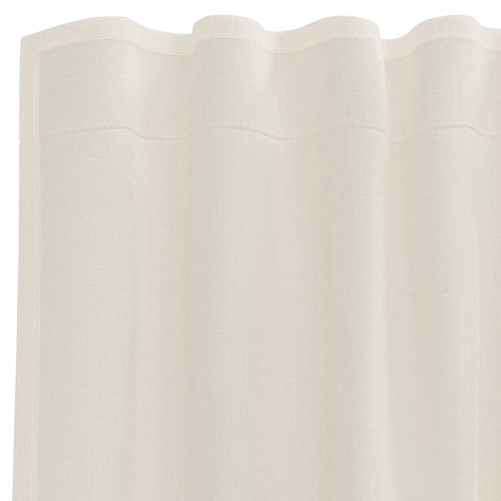 Tende in Voile con Tasche per Aste 2 pz Crema | homemem39