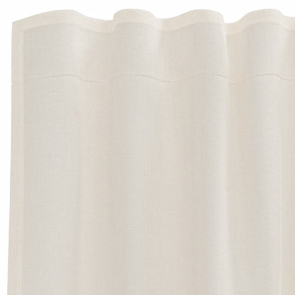 Tende in Voile con Tasche per Aste 2 pz Crema | homemem39