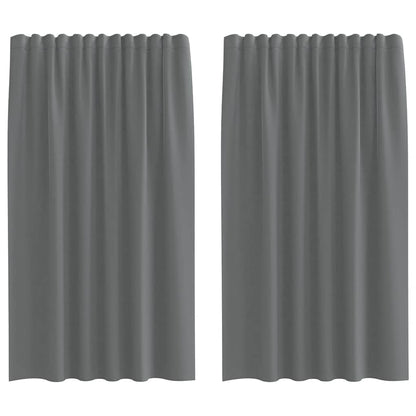 Tende in Voile con Tasche per Aste 2 pz Grigio Scuro
