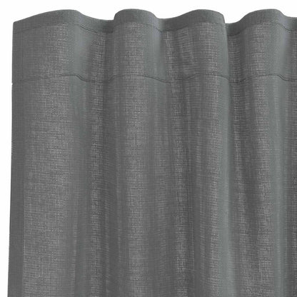 Tende in Voile con Tasche per Aste 2 pz Grigio Scuro