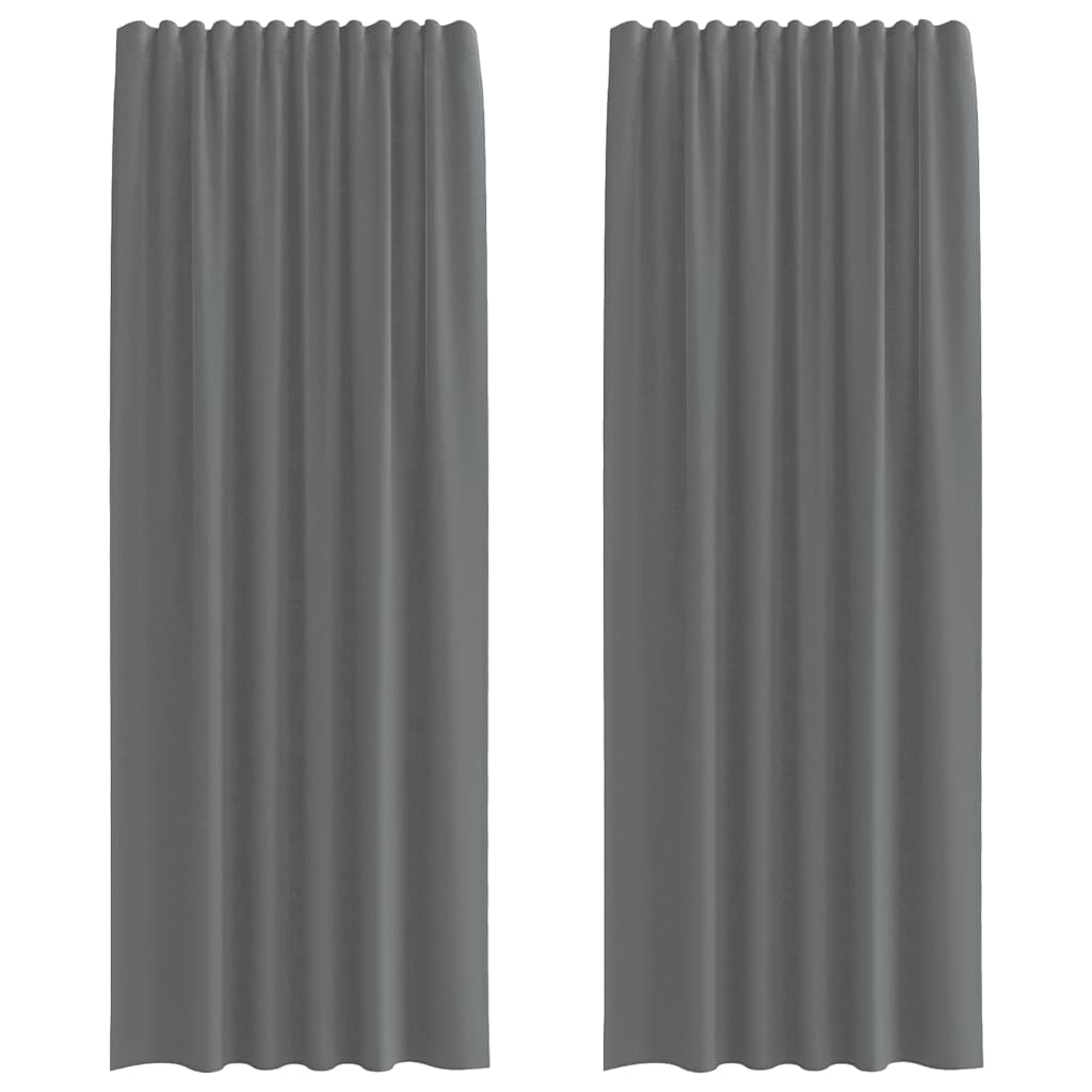 Tende in Voile con Tasche per Aste 2 pz Grigio Scuro | homemem39