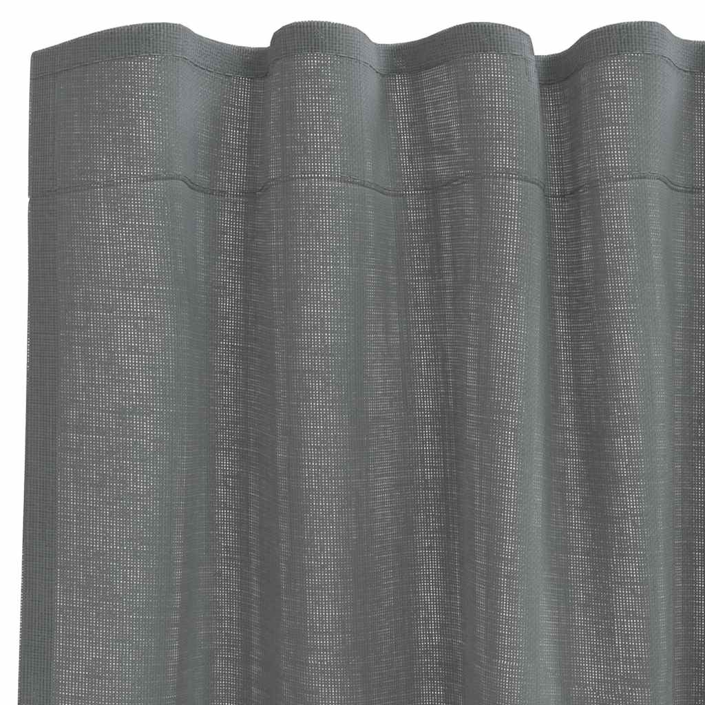 Tende in Voile con Tasche per Aste 2 pz Grigio Scuro | homemem39