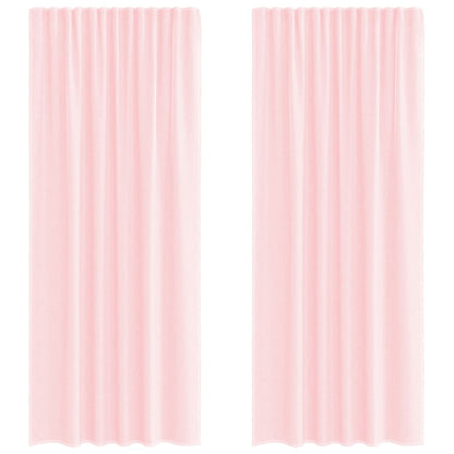 Tende in Voile con Tasche per Aste 2 pz Rosa Chiaro | homemem39
