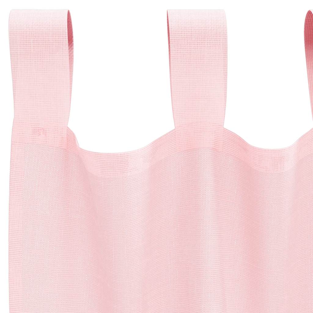 Tende in Voile con Tasche per Aste 2 pz Rosa Chiaro | homemem39