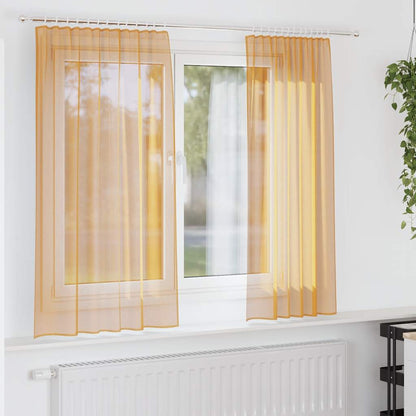 Tende in Voile con Tasche per Aste 2 pz Arancio | homemem39