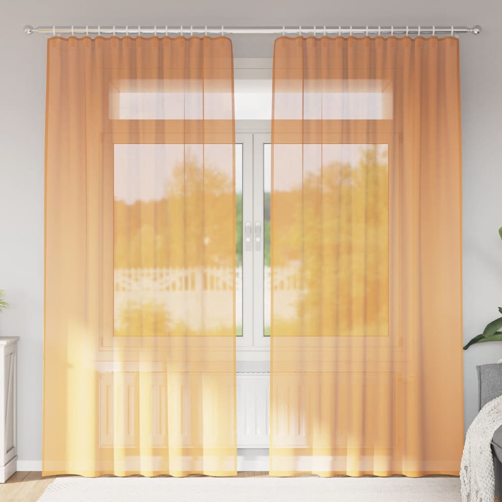 Tende in Voile con Tasche per Aste 2 pz Arancio | homemem39