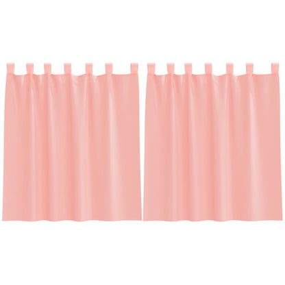 Tende in Voile con Tasche per Aste 2 pz Rosa | homemem39