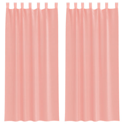 Tende in Voile con Tasche per Aste 2 pz Rosa | homemem39