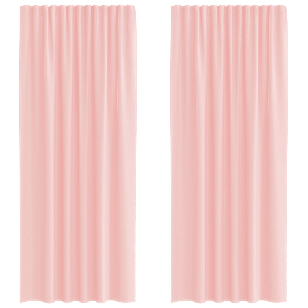 Tende in Voile con Tasche per Aste 2 pz Rosa | homemem39