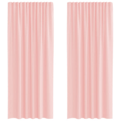 Tende in Voile con Tasche per Aste 2 pz Rosa | homemem39