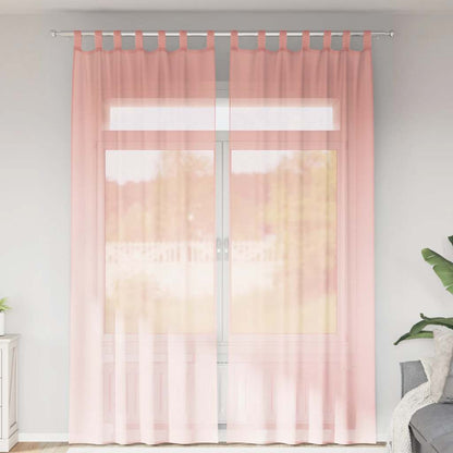 Tende in Voile con Tasche per Aste 2 pz Rosa | homemem39