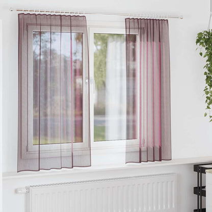Tende in Voile con Tasche per Aste 2 pz Viola | homemem39