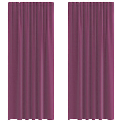 Tende in Voile con Tasche per Aste 2 pz Viola | homemem39