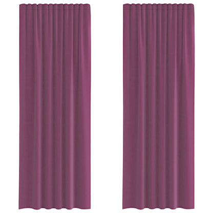 Tende in Voile con Tasche per Aste 2 pz Viola | homemem39
